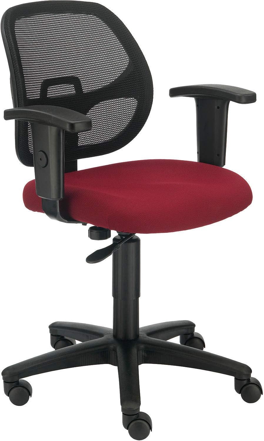 Global Industrial Mesh Back Office Chair with Arms, Fabric, Red