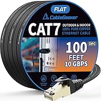 Vista 14 de Cable blindado Cat 7 para conexión de Ethernet (cable de la más alta velocidad), plano, tiene un conector RJ45 a prueba de enganche, para módem