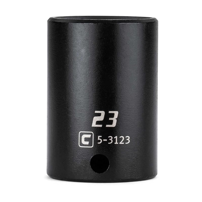 Soquete de impacto semi-profundo Capri Tools com encaixe de 9,5 mm (3/8 pol.) e medida de 23 mm CP53123