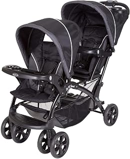 Baby Trend Sit N' Stand Double Stroller Onyx - Versatile Tandem for Two Kids with Standing Platform