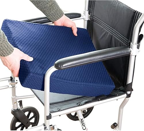 Carex Cojín de asiento de espuma viscoelástica, cojín para silla de oficina y silla de ruedas, cómodo cojín para silla, 18 x 16 x 3 pulgadas