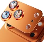 X-it for iPhone 17 Pro Camera Lens Protector, 9H Military Grade High-Alumina Tempered Glass Cover, Shatterproof with Strong Adhesion, Case Friendly & 1:1 Perfect Fit Camera Protector (Orange)