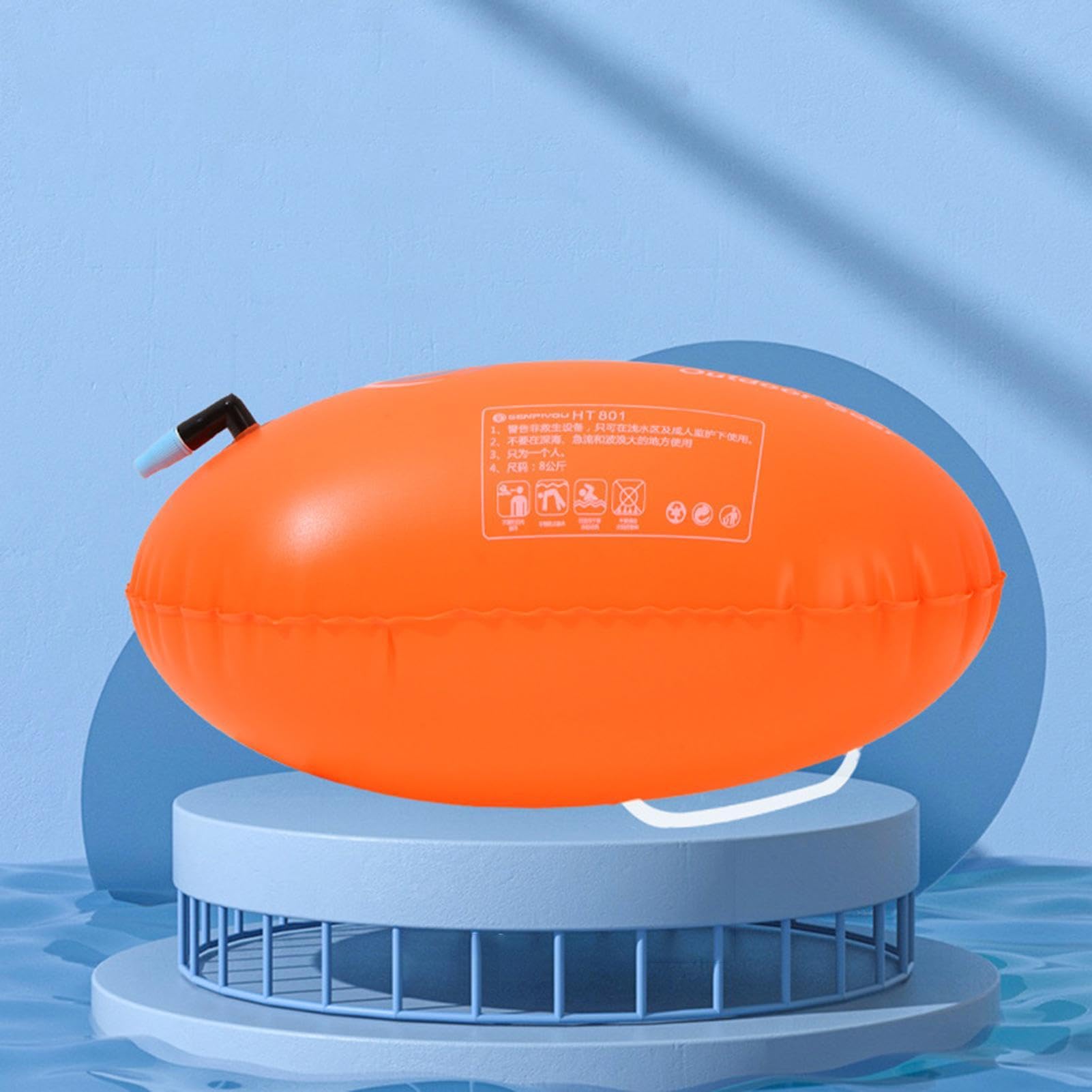 BOOSTEADY Boa Da Nuoto Con Cintura Regolabile - Per Acque Libere, Triathlon, Kayak, Arancione - Foto 7