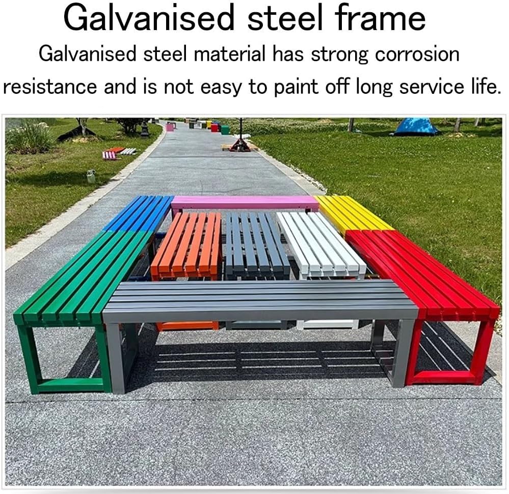 Outdoor Metal Bench, All-iron Long Bench, Colorful Garden Leisure Bench, Good Weather Resistance, 120 Cm/150 Cm/Long Bench, Suitable For Gardens, Parks, Shopping Malls, Etc(Pink,150*40*45)