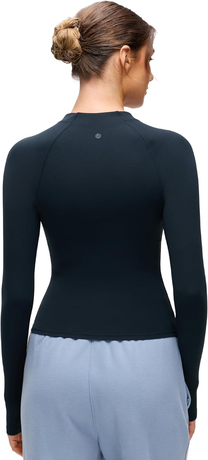 CRZ YOGA Softembrace Half Zip Long Sleeve Shirts for Women - Casual Going Out Tops Soft Quarter Zipper Tees with Thumb Holes - Image 2