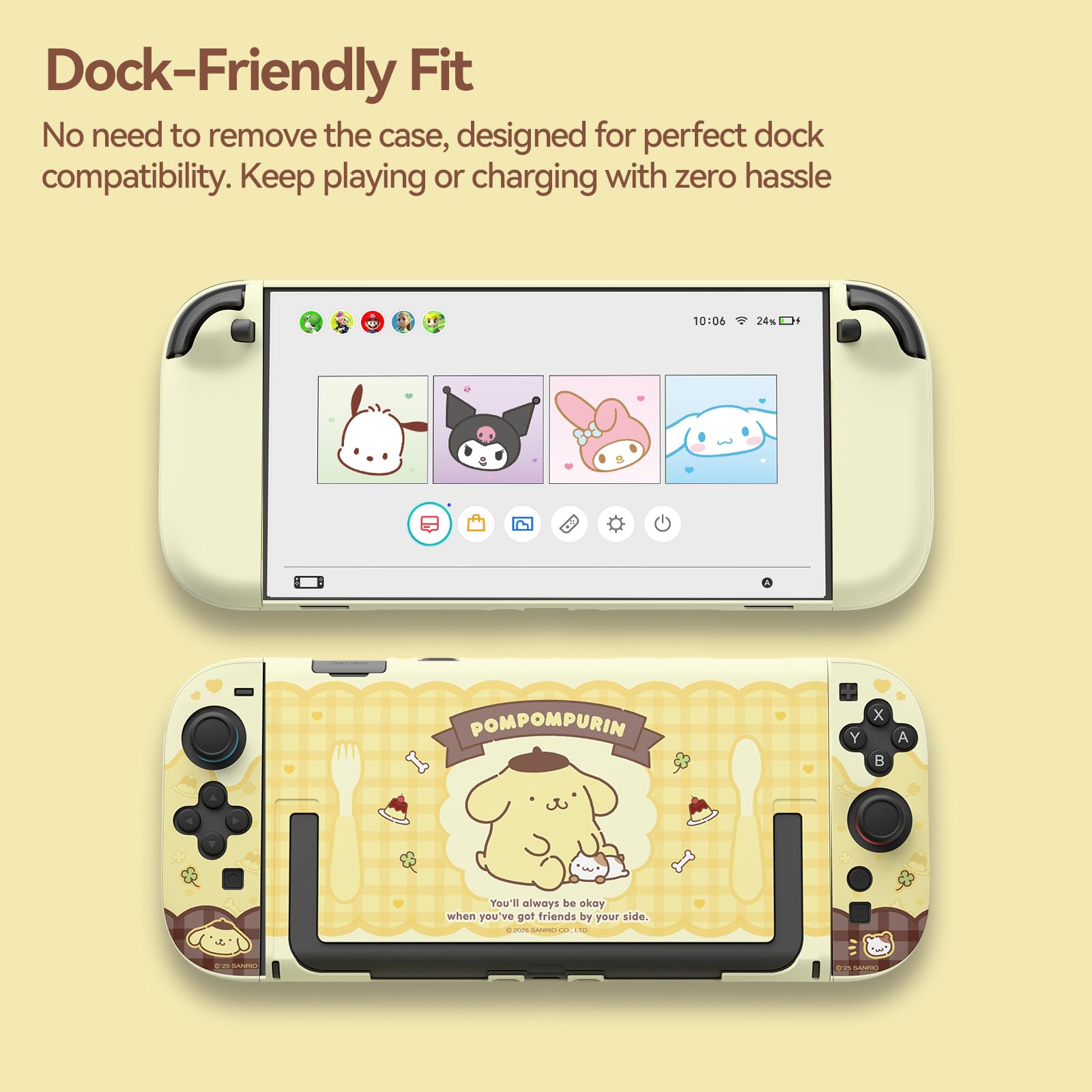 Kuitmor Dockable Case für Nintendo Switch 2 Modell 2025, Slim Hard PC Scratch&Shock Schutzhülle Kompatibel mit Switch 2 Zubehör - BDG