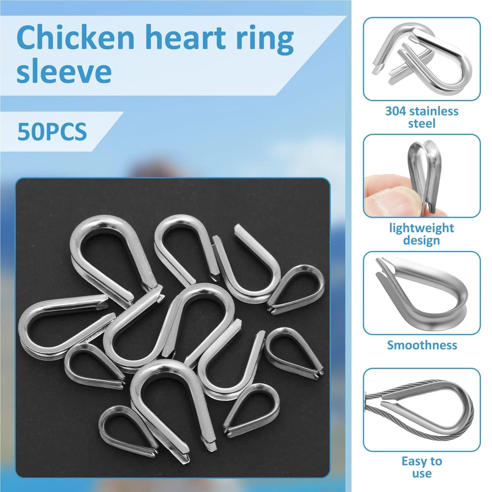 340 pièces de manchons sertissage en acier inoxydable, clips fixation, aluminium/joints câbles M1-M5, cosses câble Convient aux câbles et aux cordes