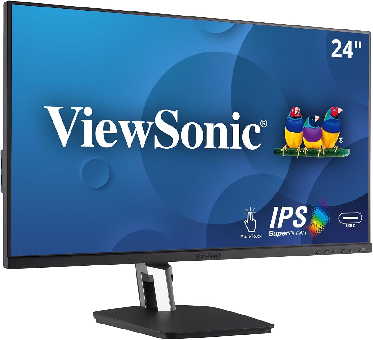ViewSonic TD2455 Monitor de pantalla táctil 1080p de 24 pulgadas, IPS multitáctil de 10 puntos para oficinas colaborativas, USB-C con conexión en cadena, ergonomía avanzada, HDMI, salida DisplayPort