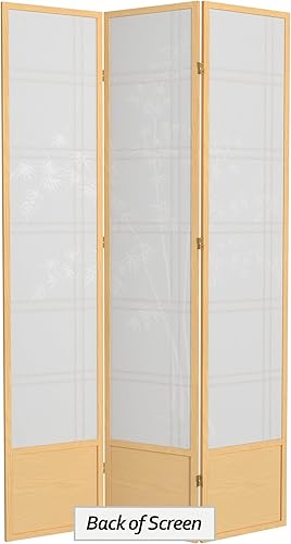 Miniatura 43 de Oriental Furniture - Pantalla Shoji para árbol de bambú de 7 pies de alto, color miel, 6 paneles Miel,Natural,Negro