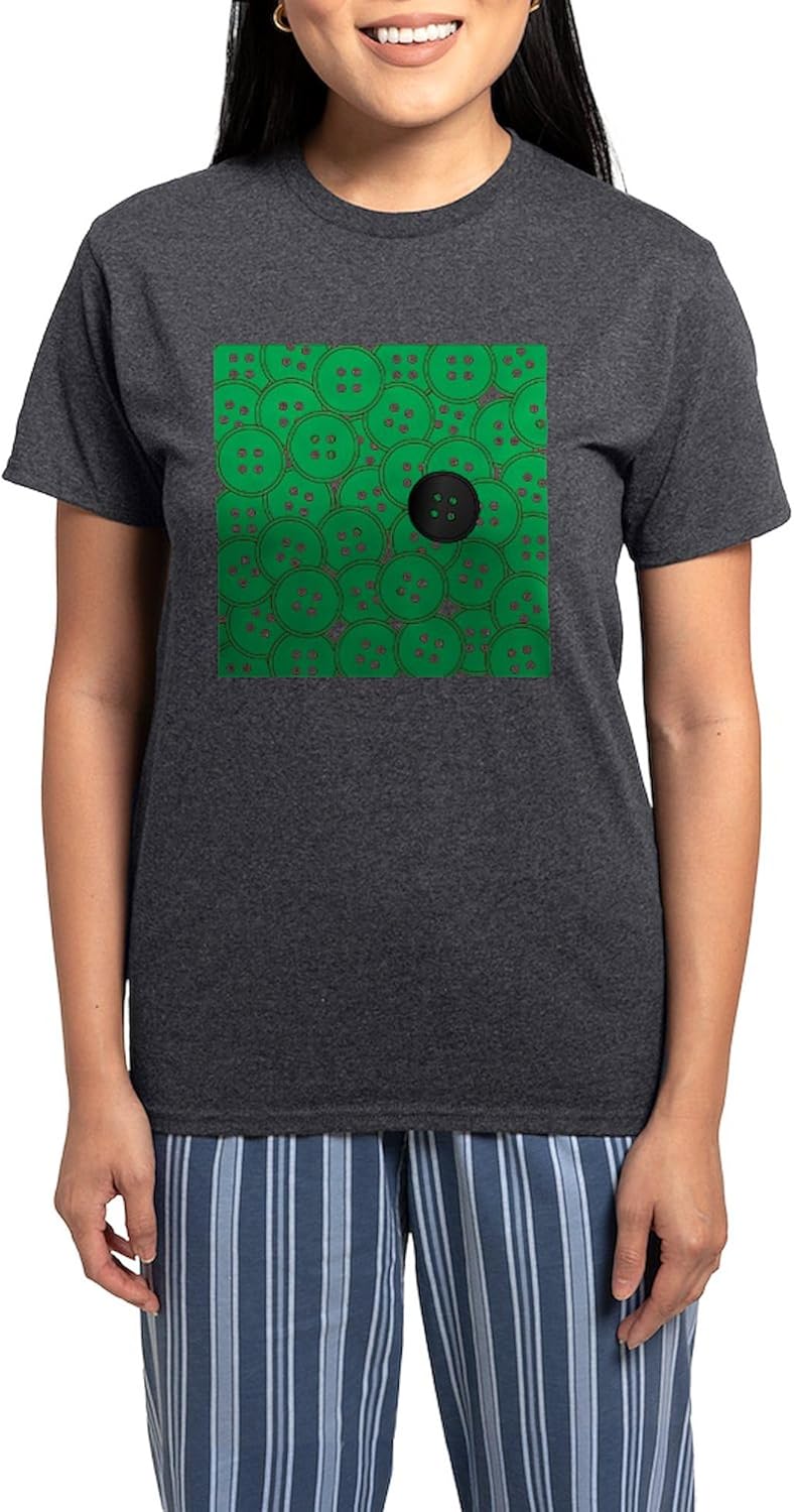 CafePress Green Buttons Women's Charcoal Novelty Pajama Set
