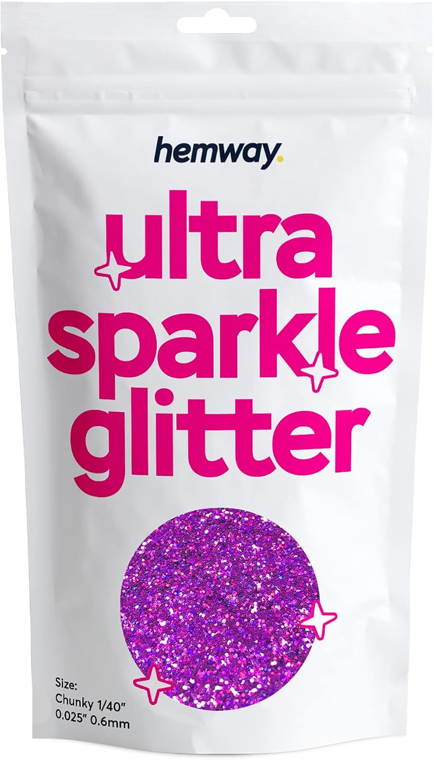 Hemway Ultra Sparkle Glitter Purple Holographic 100g Chunky
