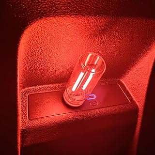 USB LED Interior Atmosphere Light, Plug-in USB Ambient Retro Lighting, Mini LED Car Interface Charging Night Light for Bedroom, Hallway (Red)