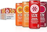 IZZE Sparkling Water Juice Beverage Blend, Dawn Variety Pack, Mango, Clementine, Strawberry, Pomegranate, No Sugar Added, 8.4 FL OZ, 24 Cans