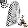 FULZTEY 3 Yards Crystal Rhinestone Ribbon,Black Glass Gems Rhinestone Tape for DIY Crafts,1.2 CM Wide Diamond Strip Self Adhesive,Bling Crystal Trim Sticker for DIY Car Wedding Party Decoration