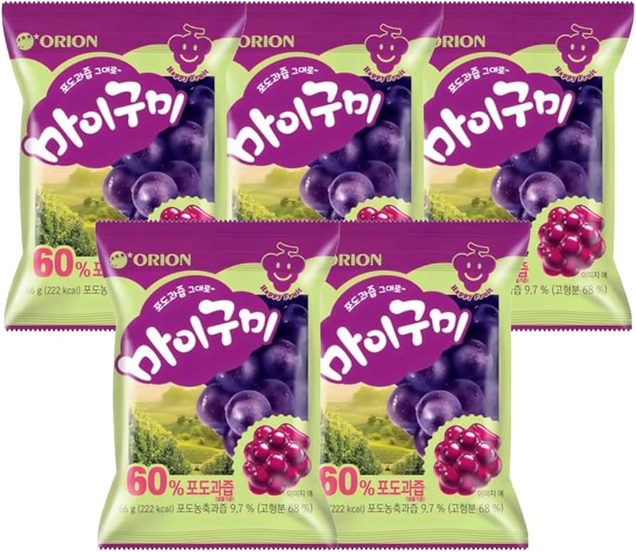 Amazon.com : Korean Snack Fruit-Shaped Grape Flavor Gummy Candy