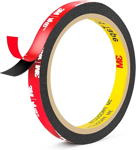 3M Double Sided Tape Heavy Duty 0.39in x 10ft, Heavy Duty Removable Mounting Tape, Adhesive Strips Double Sided Mounting Tape, Strong Foam Tape for Walls Picture Hanging Poster, Car, LED Strip Light