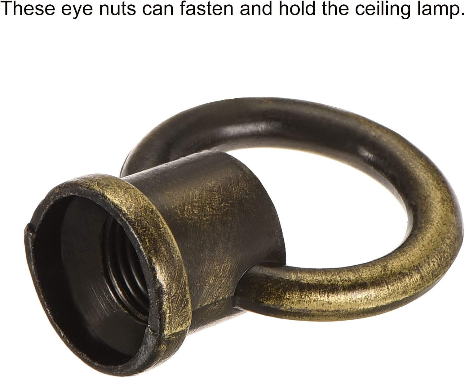 MECCANIXITY Eye Nut 15kg Max Load 29x35mm M10 Thread Ring Shape Female Loop for Hanging Lamp Chandelier, Bronze Pack of 2