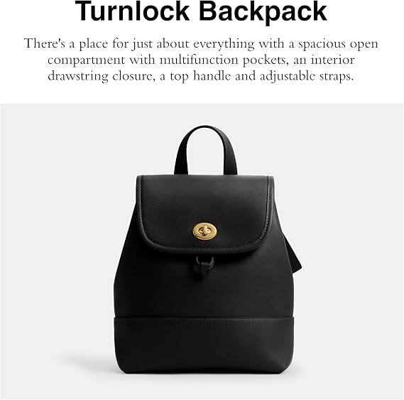 Coach Women's Turnlock Backpack Black One Size