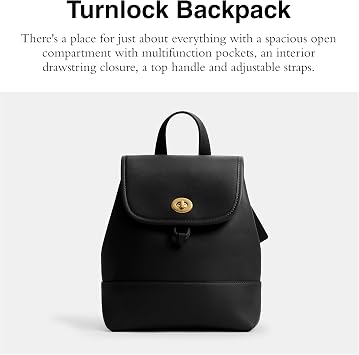 Coach Women's Turnlock Backpack Black One Size