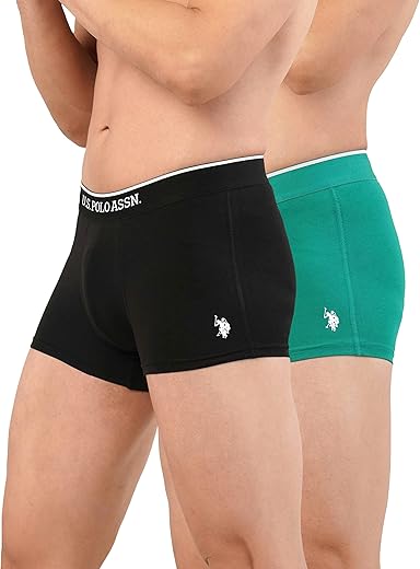 U.S. POLO ASSN. Men Cotton Stretch Antibacterial Et004 Trunks (Pack of 2)