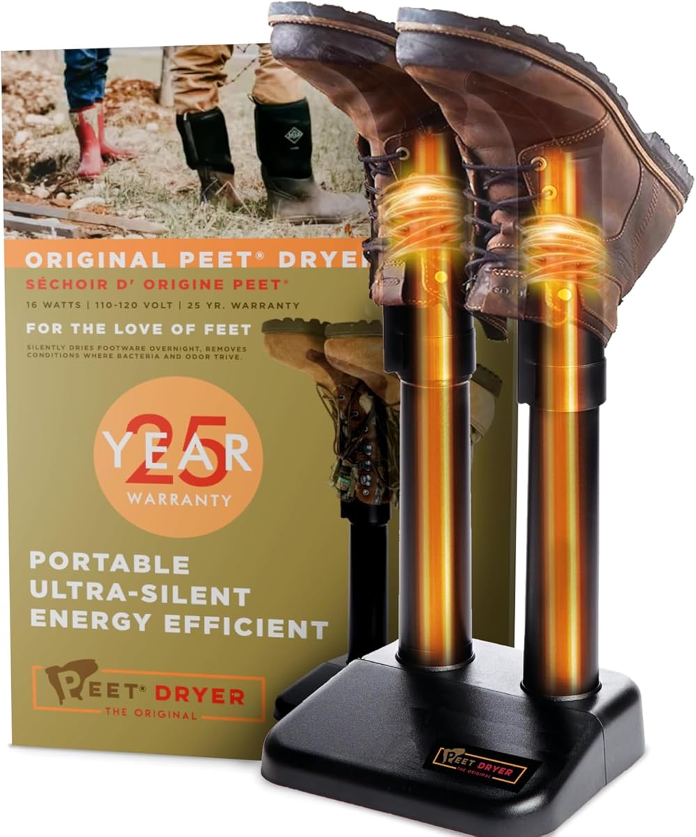 PEET, Original Dryer, Electric Shoe Dryer, Effective Drying for Work Boots & Outdoor Gear, Athletic Gear, Portable, Silent & Energy-Efficient, Made in USA