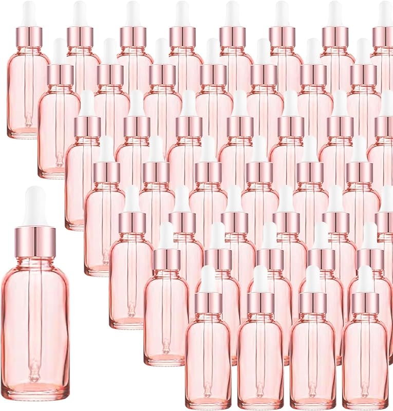 Easeen Frascos de Vidro com Conta-Gotas Rosa, 120 mL, Pacote com 24