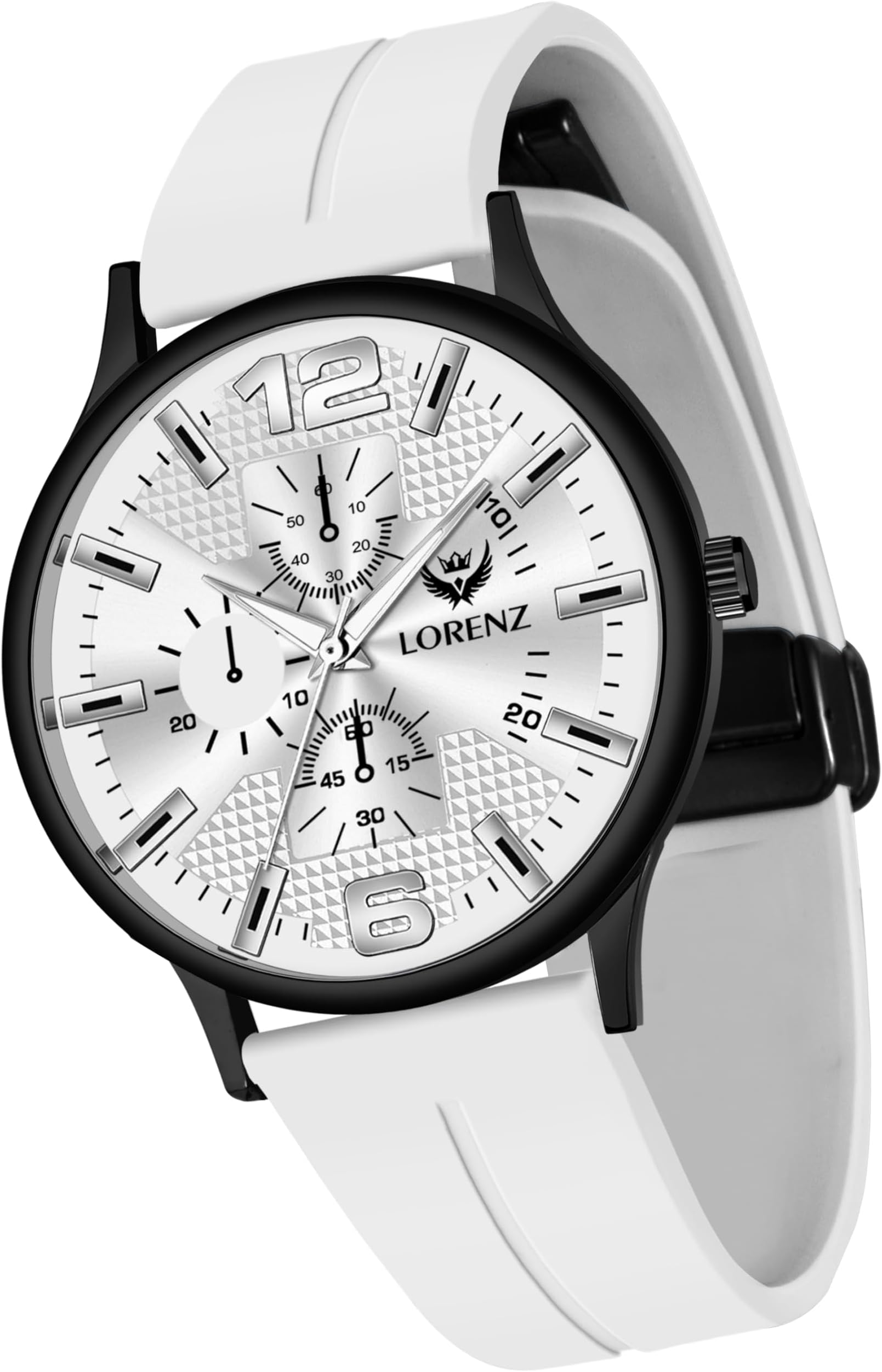 Slim Case Analog Watch with White Magnetic Lock Strap | Watch for Men & Women| MK-4083R