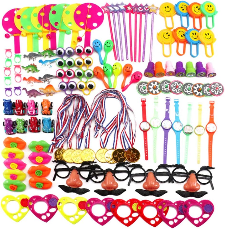 COOLBABY 120Pcs Kid's Party Favor Sets Carnival Prizes Box Toy Assortment For Classroom