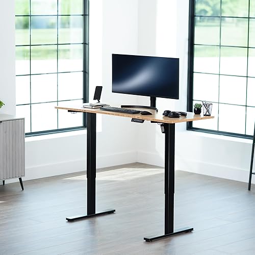 Vista 204 de VIVO DESK-TOP60G - Mesa universal de una pieza de 60 x 24 pulgadas, color gris oscuro, para marcos de escritorio estándar y sentados a pie, altura