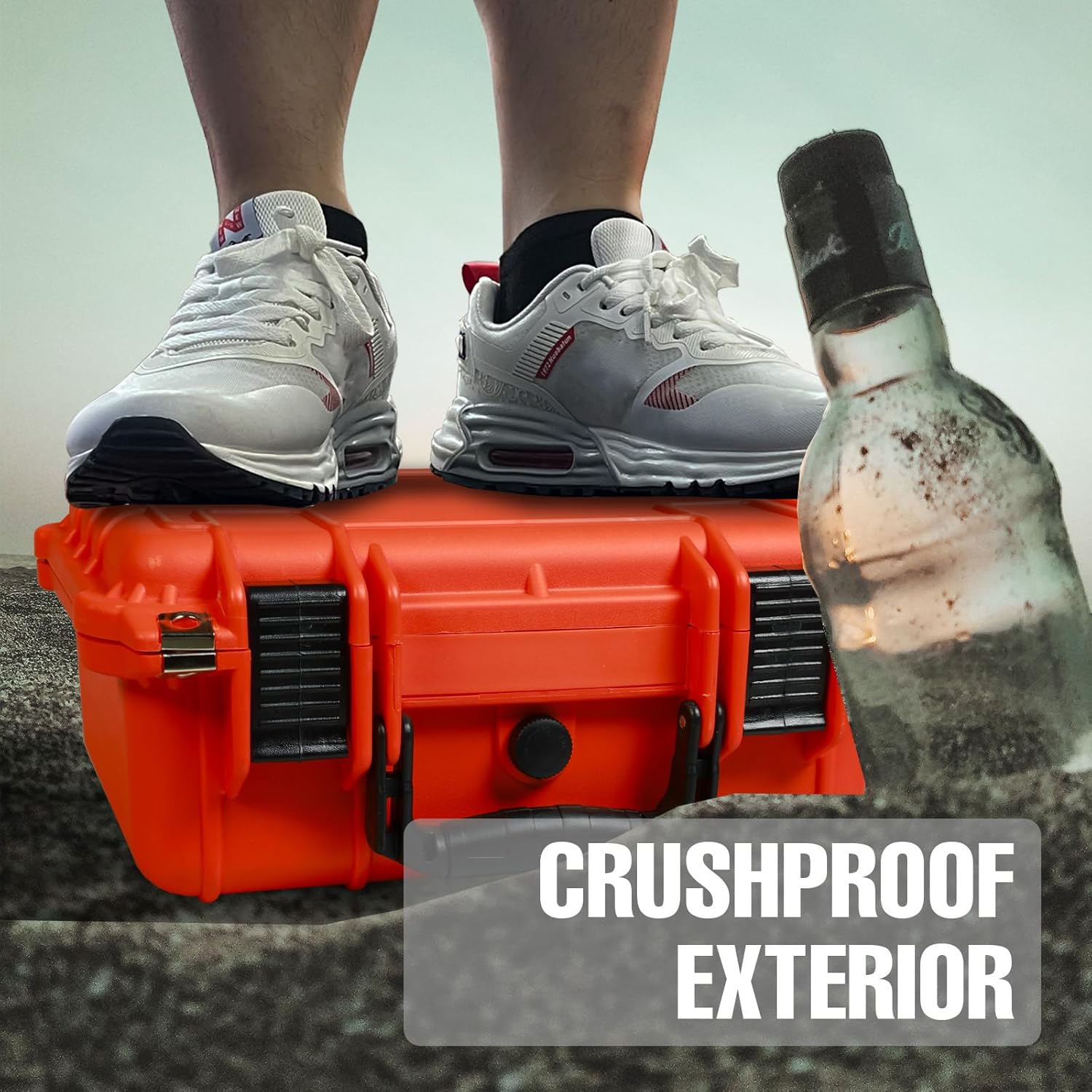 14x 11.5x 6.5 Inch Hard Case, Portable Weather Waterproof Protective Camera Case with Customizable Foam, Fit Use of Drones, Camera, Equipments, Orange