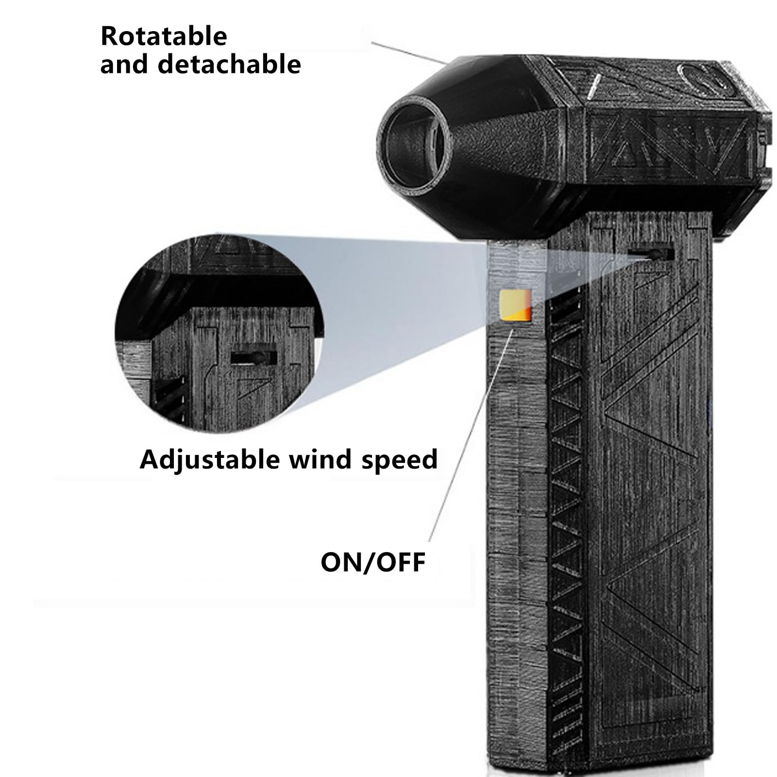 Soplador de Aire de 6000 mAh, Motor sin escobillas de 130000 RPM, Multiusos, de Mano, Apto para eliminación de Nieve, Limpieza de Hojas, Mantenimiento de Garaje, soplador de Garaje de Potencia