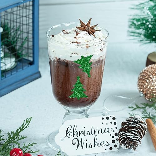 Miniatura 4 de Whaline 500 calcomanías para árbol de Navidad con purpurina, etiquetas autoadhesivas de Navidad verdes para invitaciones de vacaciones de invierno,