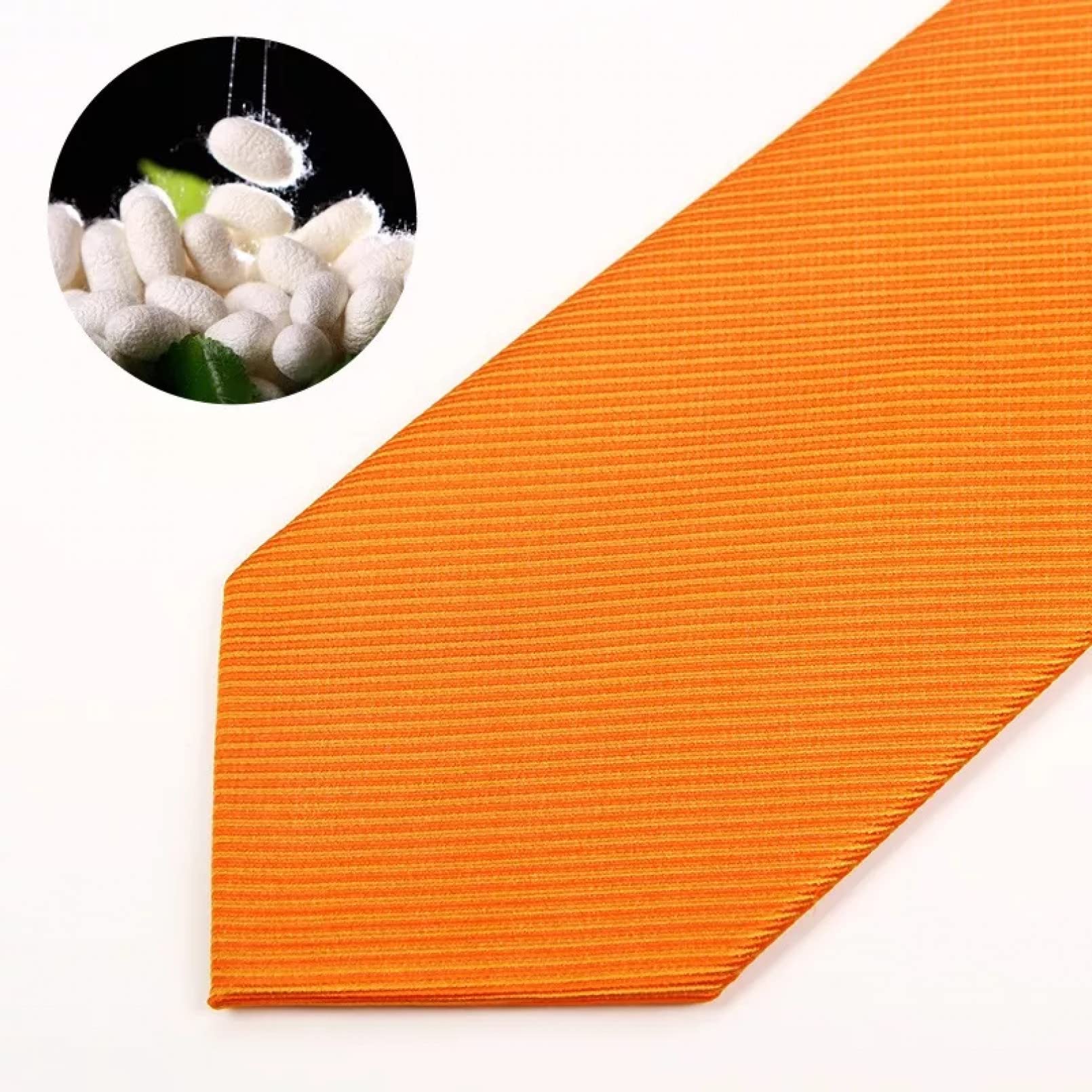 BAJIE Herrenkrawatte Herren Businesskrawatte 8 cm Orange Seidenkrawatte mit Geschenkbox