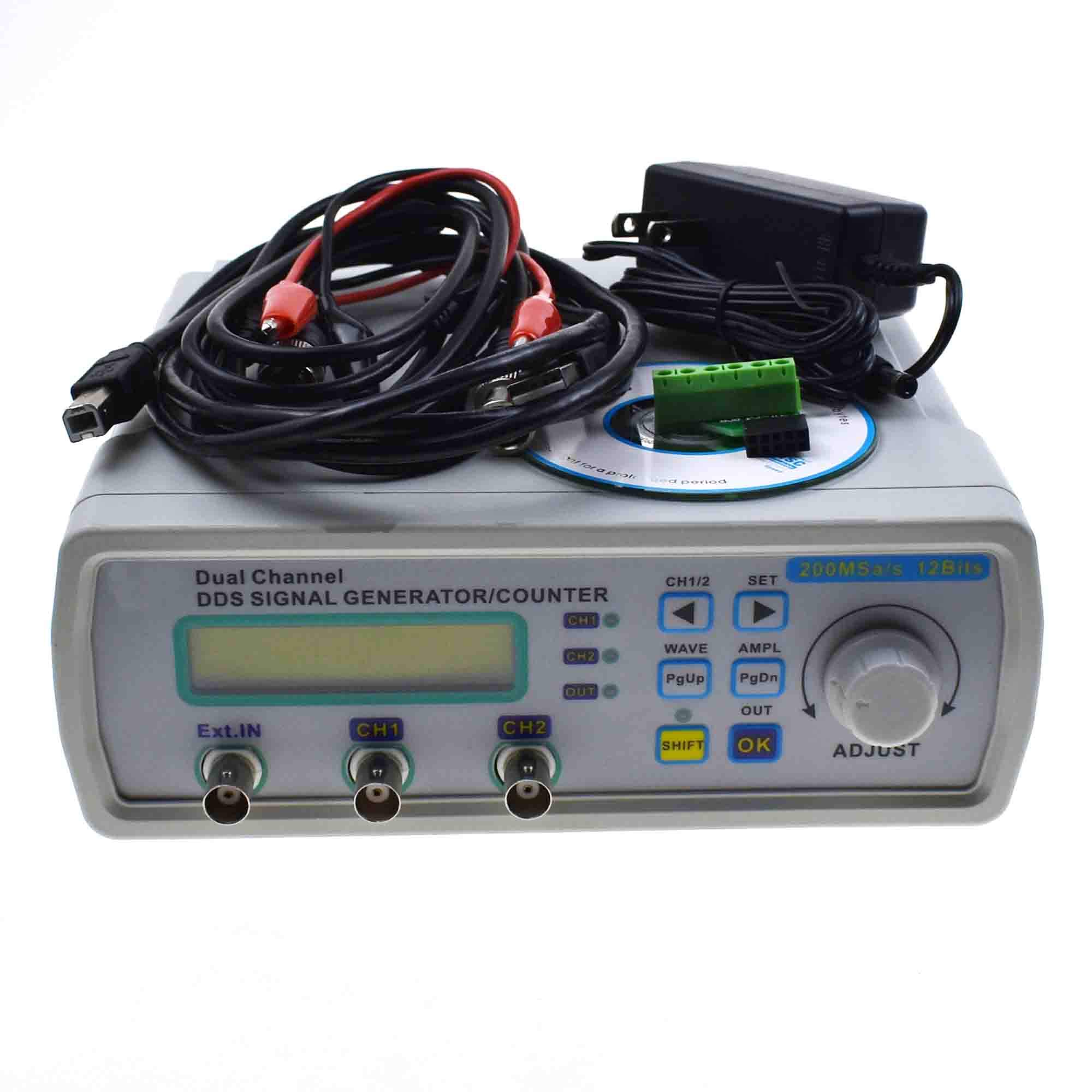 Reland Sun MHS-5200A 6M 12M 20M 25M DUAL Channel DDS Signe Fit For Square Wave Triangle Waveal Generator Arbitrary Waveform Cymometer USB TTL Port PC Software (12M)