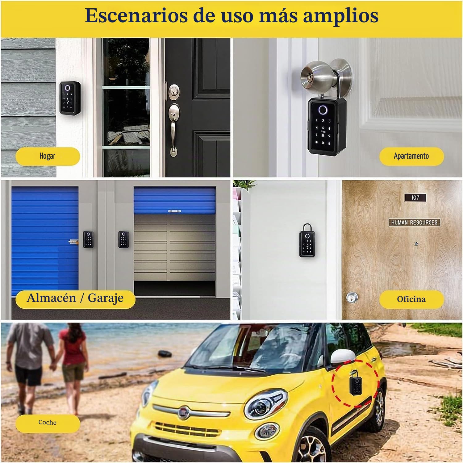 NALsa Caja de seguridad para llaves con acceso remoto a la pared de Wifi Digital de Wifi Digital Key Box
