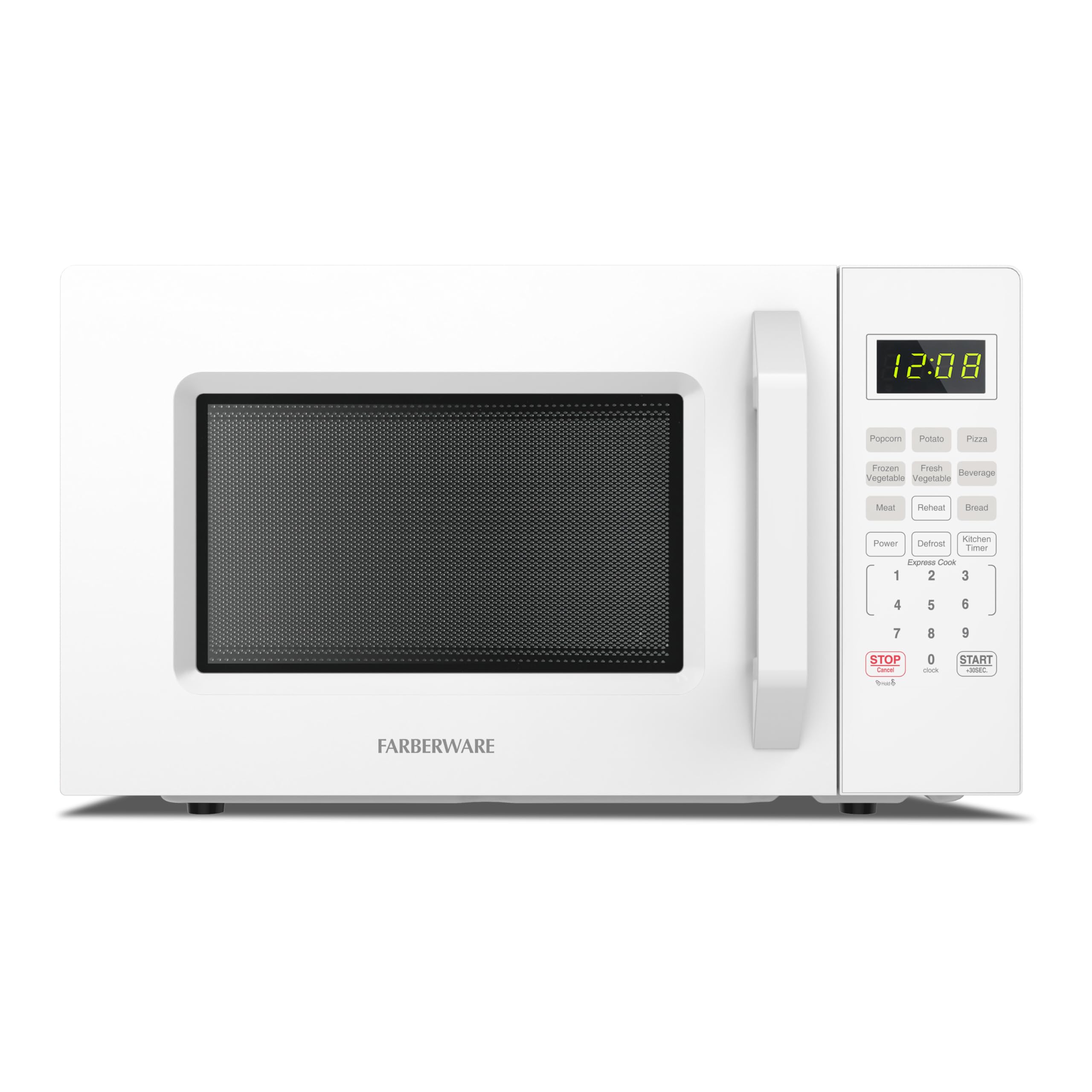 Farberware FMO11WEIWH 1.1 Cu. Ft. 1000-Watt Countertop Microwave Oven, White – Compact Microwave with Reheat Function, Express Cook, and Kitchen Timer