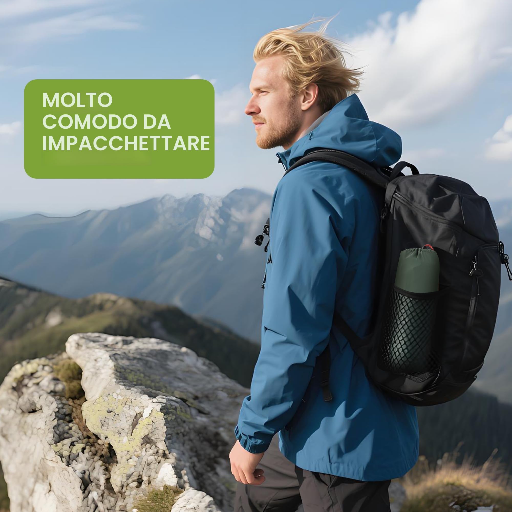 Materassino da campeggio, Materassino Autogonfiante, Materassino gonfiabile campeggio pompa a pedale, Materasso gonfiabile singolo, Materassino campeggio per Campeggio,Spiaggia, Escursionismo