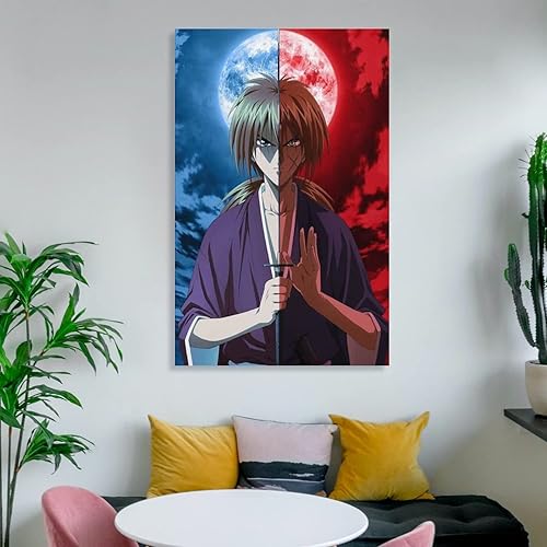 Miniatura 6 de XIANNA Rurouni Kenshin - Póster de anime (11) impresiones artísticas en lienzo para pared, póster de regalo, pintura fotográfica, pósteres para