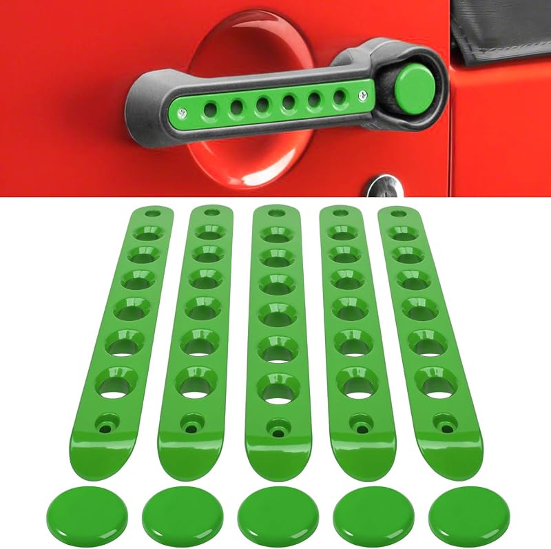 Kit de Capas para Maçaneta Externa E-cowlboy com Botões para Jeep Wrangler JK JKU 2007 a 2018 – Verde