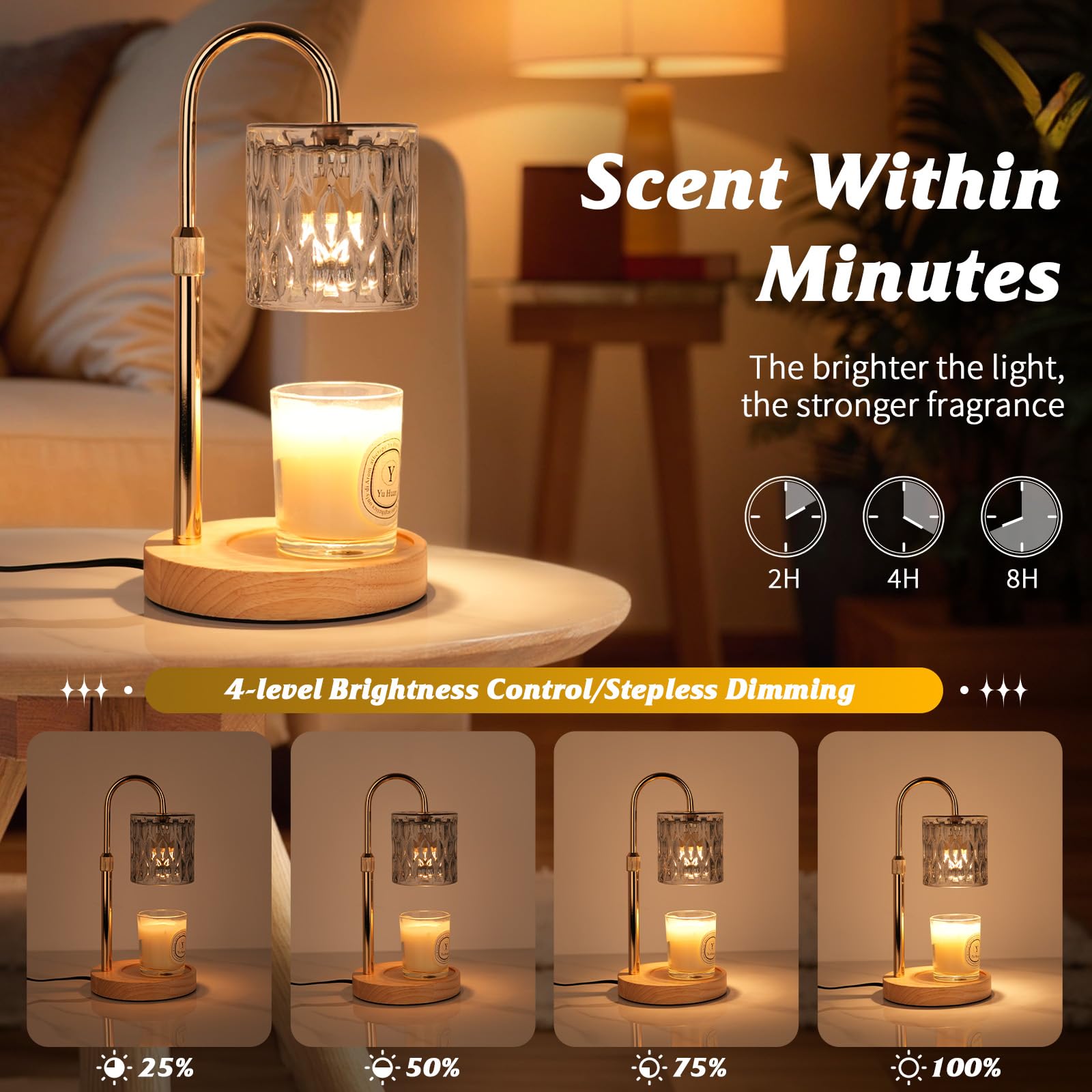 Lampada profumata con timer, altezza regolabile e dimmerabile (grigio, goccia d'acqua a barile)