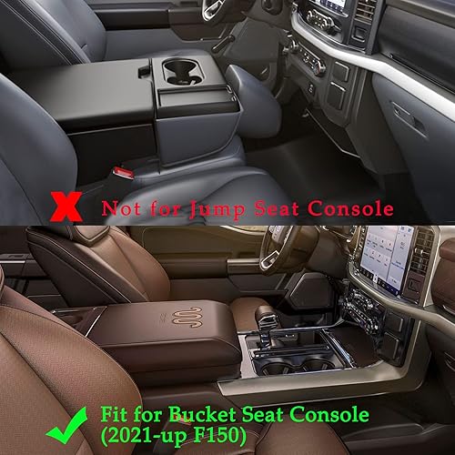 Miniatura 9 de JDMCAR Compatible con accesorios Ford F150 (2015-2020) F250 F350 F450 (2017-2022)  Organizador de consola central Expedition 2018-2022, caja de