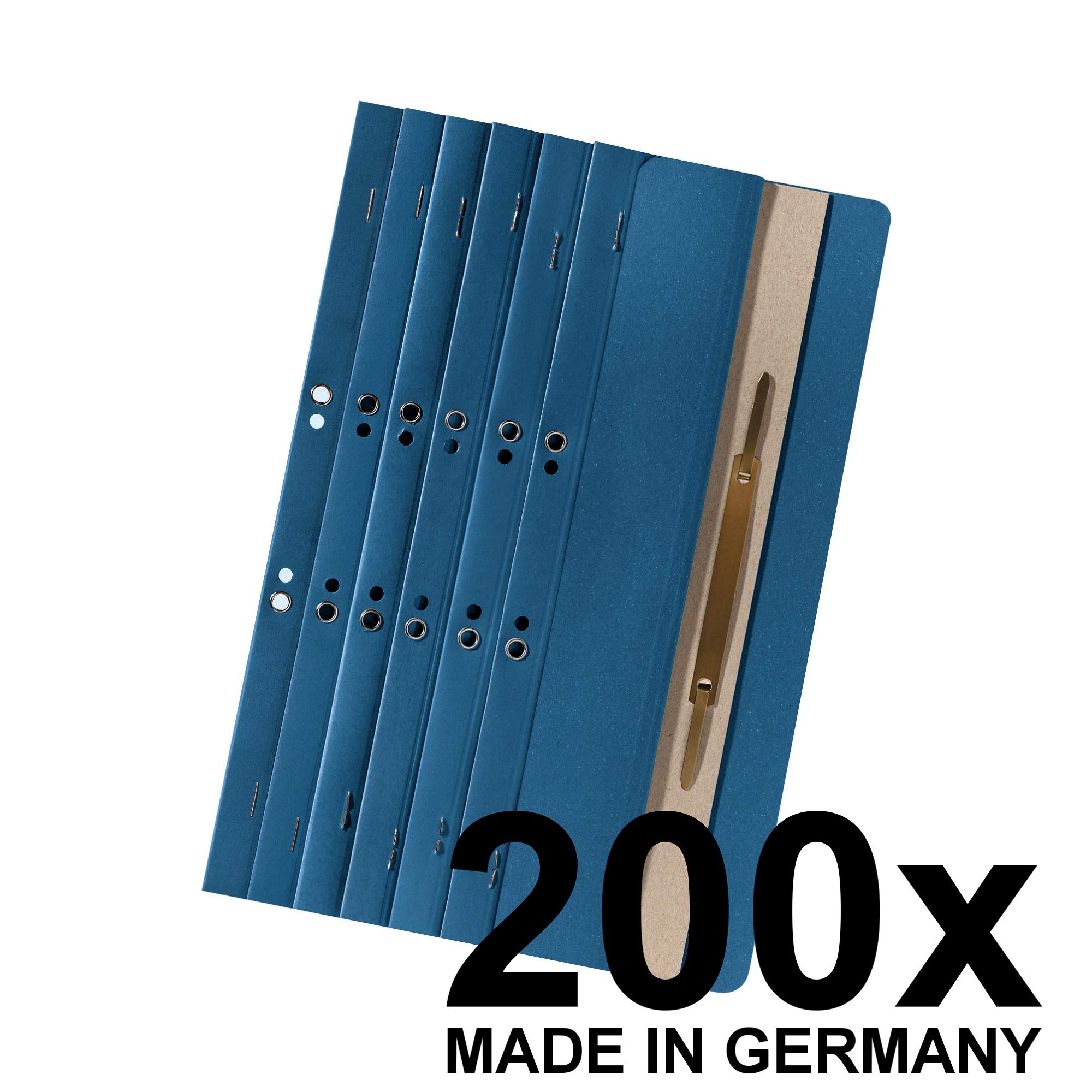 FALKEN 200x Ösenschmalhefter aus Recycling-Karton blau | Made in Germany kaufmännische Heftung und Behördenheftung Einhänge-Heftstreifen Aktenbinder Blauer Engel