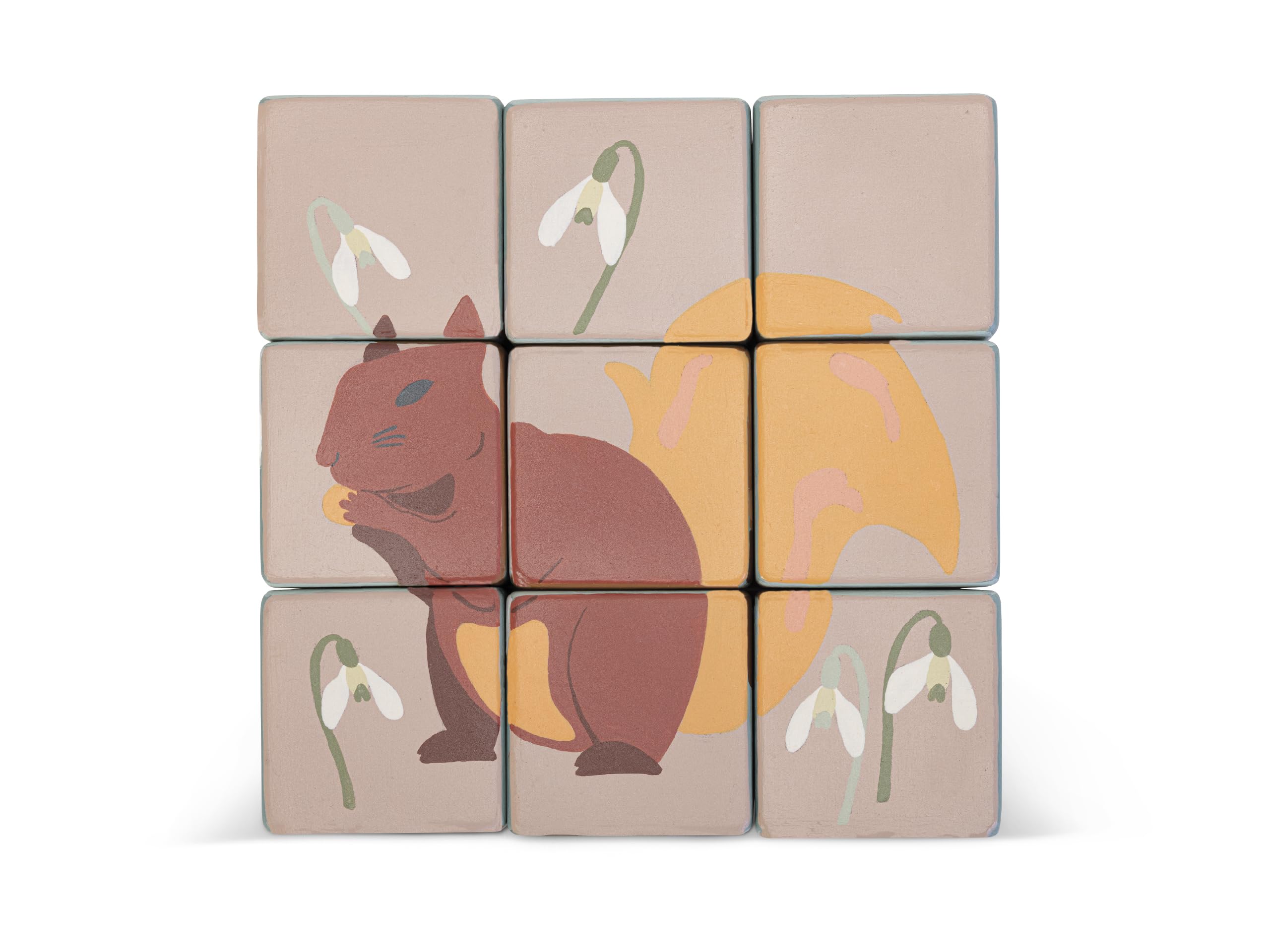 Sevi Puzzle Animaux des Dolomites Jeux et constructions en Bois pour Les Enfants à partir de Deux Ans | 19x6x19cm Nature | modèle 87857, Rose Rouge & 3XL