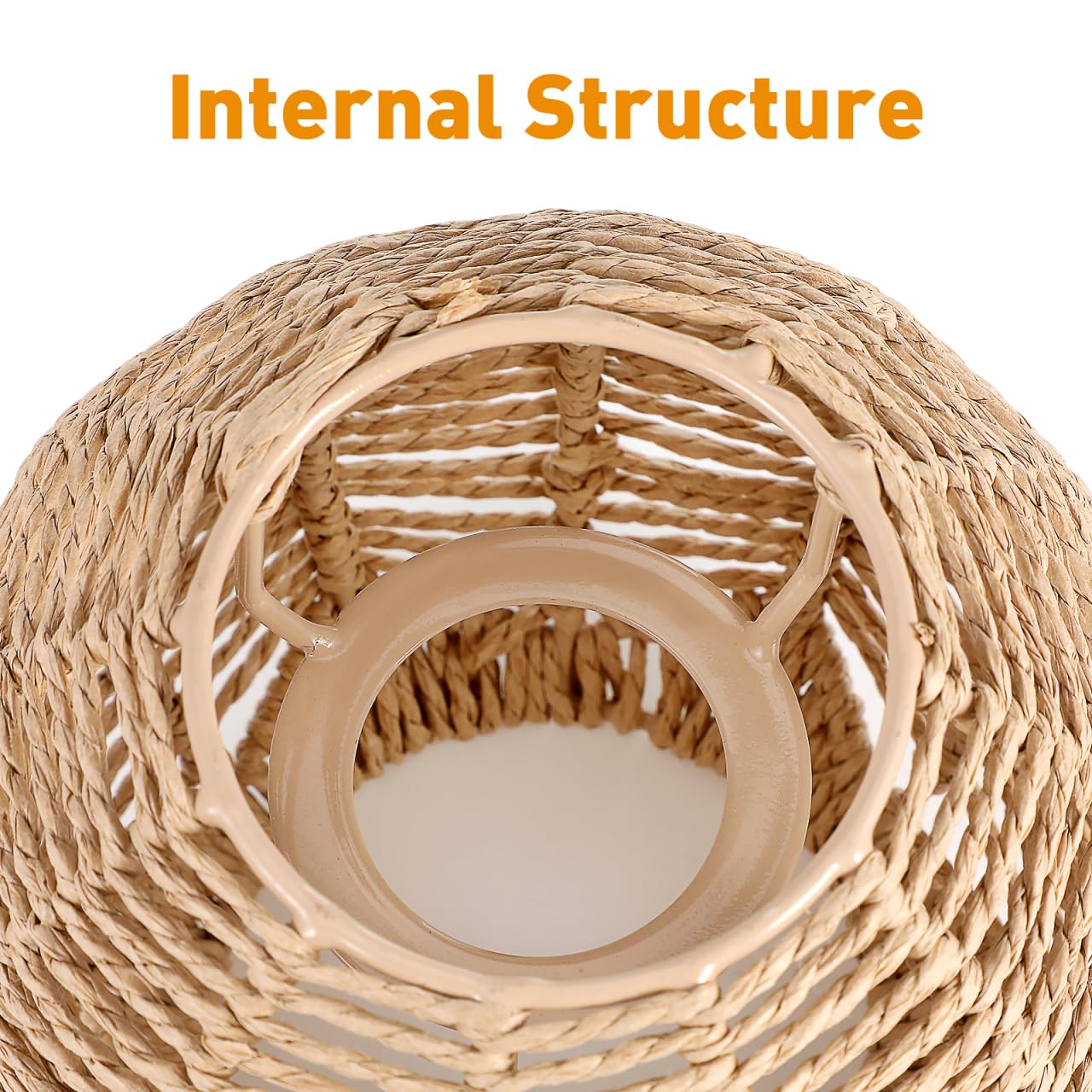 Lot De 3 Jour Abatt-jour En Rotin Style Bohème, Cylindriques