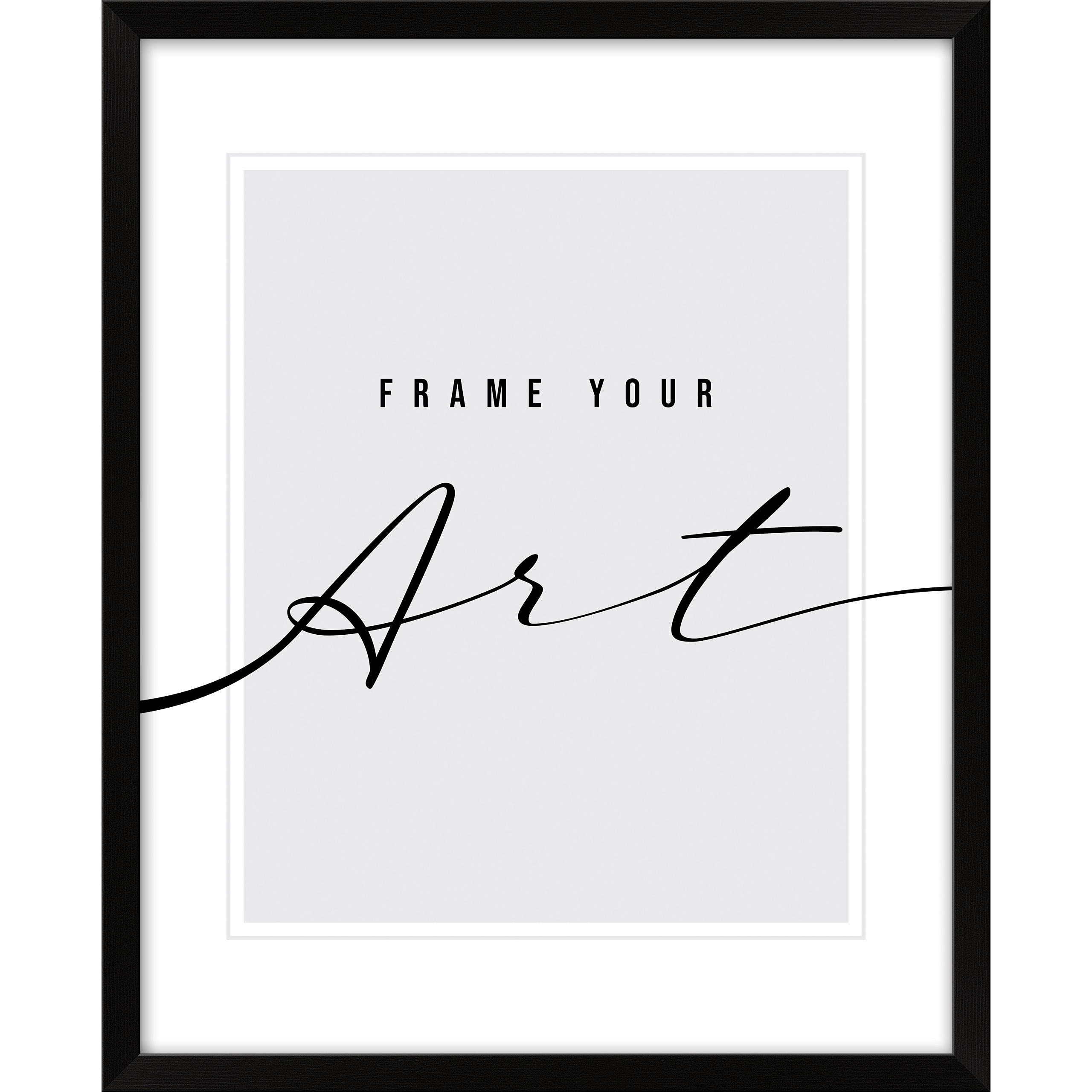 Your Decoration - 25x25 cm - Cadres en Bois avec Verre Plexiglas - Noir