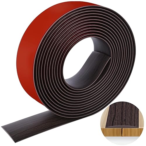 Miniatura 1 de Tira de transición de suelo de 16.4 pies, autoadhesiva, transiciones, tiras de vinilo para piso, barra de suelo, tira divisora plana, tira laminada