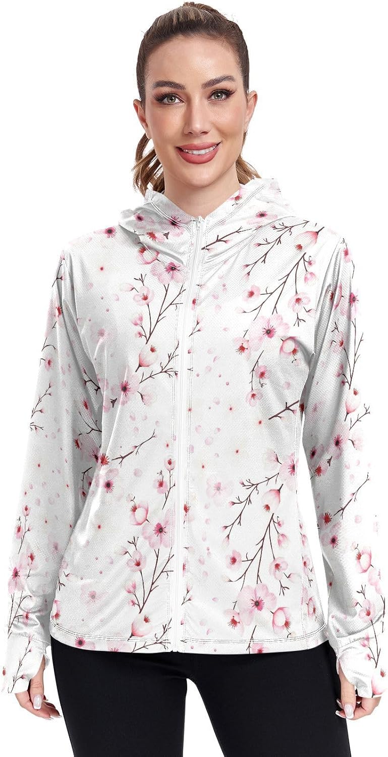 senya Women's Sun Protection Shirt Mermaid Scales Flower Leopard Long Sleeve Hoodie Jacket Summer