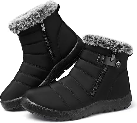 Winter Boots for Women Snow Warm Waterproof Non Slip Outdoor Boot | Fur Lined Ankle Boots Warm for All-Day Winter Commute - Comfortable Cold Weather Non Slip Walking No Foot Fatigue
