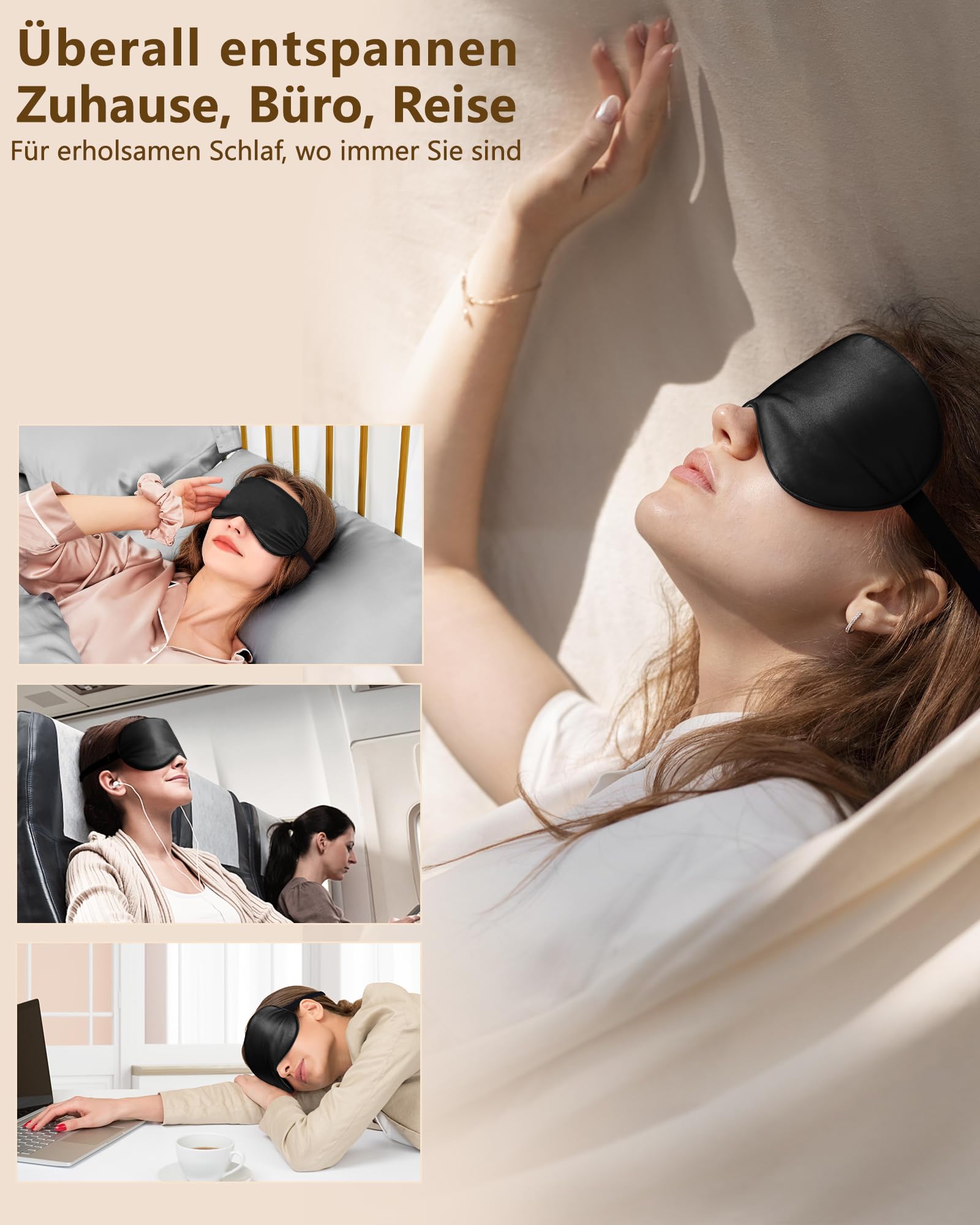 Aosun Slaapmasker voor vrouwen en heren, upgrade speciaal voor