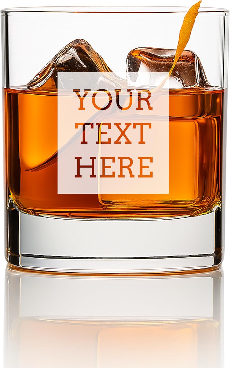 Personalized Whiskey Glass, Custom Engraved, Sand Carved for 2X Better Quality with Deep Etching, Swanky Glass for Bourbon, Scotch, 11.75 oz. Luigi Bormioli Square Sided Rocks Glasses